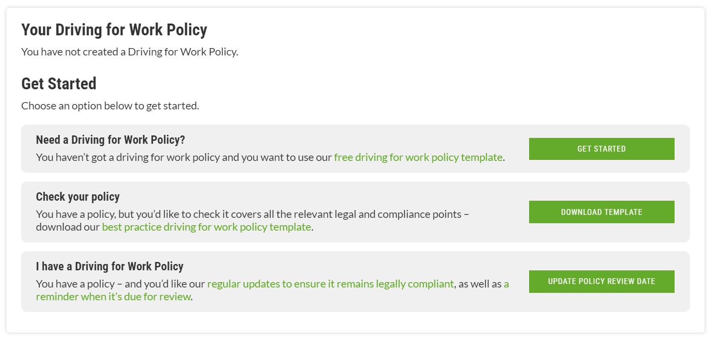 Driving for work policy - check you're compliant