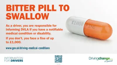Pill to swallow fitness to drive poster - driving policies